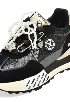 Pantofi sport GRYXX negri, 347, din material textil si piele naturala imagine