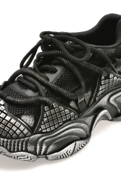 Pantofi sport GRYXX negri, 9811, din material textil si piele naturala imagine