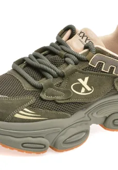 Pantofi sport GRYXX verzi, 9786, din material textil si piele naturala imagine