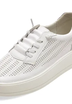 Pantofi sport IMAGE albi, 250646, din piele naturala imagine