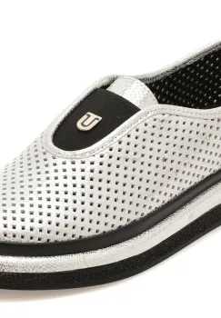 Pantofi sport IMAGE argintii, 5503202, din piele naturala imagine
