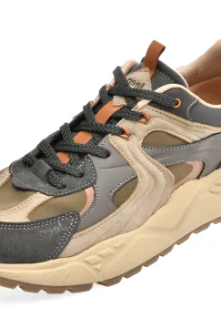 Pantofi sport JEEP kaki, 62110, din material textil si piele naturala imagine