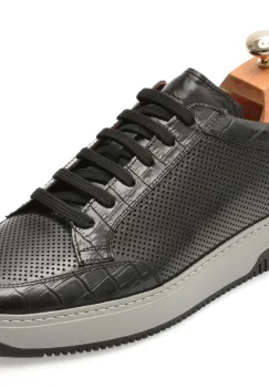 Pantofi sport LE COLONEL negri, 63208, din piele croco imagine
