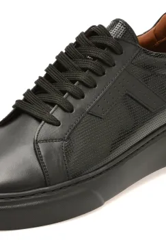 Pantofi sport LOST negri, LST102, din piele naturala imagine
