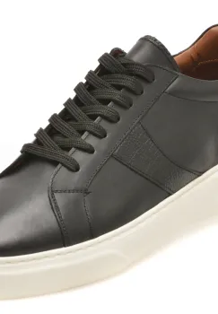 Pantofi sport LOST negri, LST103, din piele naturala imagine