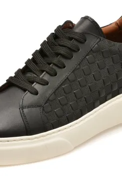 Pantofi sport LOST negri, LST106, din piele naturala imagine