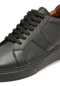Pantofi sport LOST negri, LST108, din piele naturala imagine