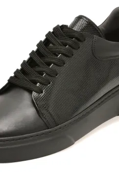 Pantofi sport LOST negri, LST111, din piele naturala imagine