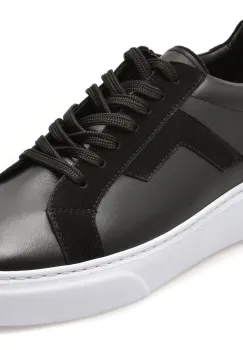 Pantofi sport LOST negri, LST113, din piele naturala imagine