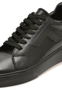Pantofi sport LOST negri, LST122, din piele naturala imagine