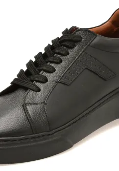 Pantofi sport LOST negri, LST126, din piele naturala imagine