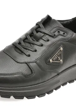 Pantofi sport OTTER negri, 12082, din piele naturala imagine