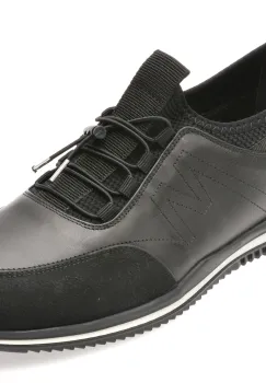 Pantofi sport OTTER negri, 1393, din piele naturala imagine