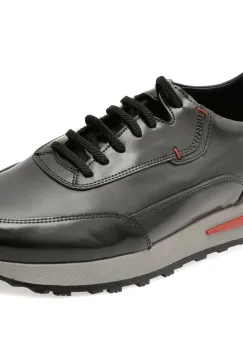 Pantofi sport OTTER negri, 231181, din piele naturala imagine