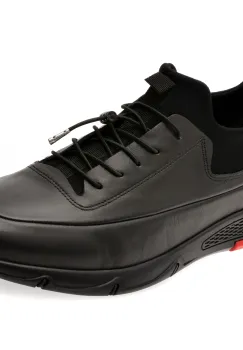 Pantofi sport OTTER negri, CASP24, din piele naturala imagine