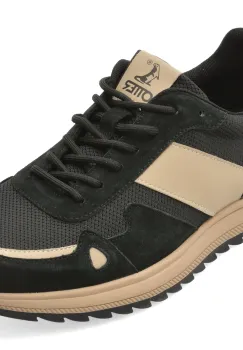 Pantofi sport OTTER negri, E660005, din material textil si piele naturala imagine