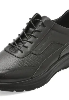 Pantofi sport OTTER negri, HT2, din piele naturala imagine