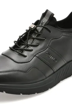 Pantofi sport OTTER negri, LT15, din piele naturala imagine