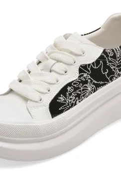 Pantofi sport PASS COLLECTION alb-negru, SL60008, din material textil imagine