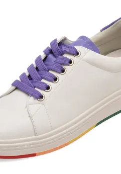 Pantofi sport PASS COLLECTION albi, KL60019, din piele naturala imagine