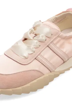 Pantofi sport PASS COLLECTION roz, SH60009, din material textil si piele naturala imagine