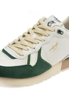 Pantofi sport PEPE JEANS albi, BRIT IVY, din piele ecologica imagine