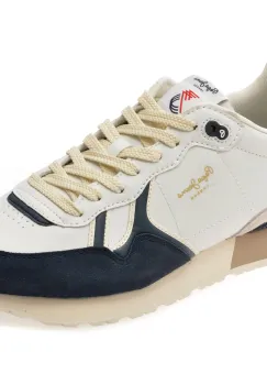 Pantofi sport PEPE JEANS albi, BRIT IVY, din piele ecologica imagine