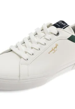 Pantofi sport PEPE JEANS albi, KENTON COURT, din piele ecologica imagine