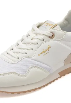 Pantofi sport PEPE JEANS albi, LS40008, din material textil imagine