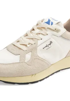 Pantofi sport PEPE JEANS albi, MARLON DIVIDED, din material textil imagine