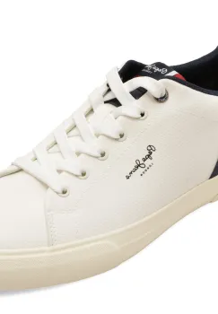 Pantofi sport PEPE JEANS albi, MS30013, din material textil imagine