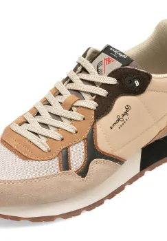 Pantofi sport PEPE JEANS bej, MS40029, din material textil si piele naturala imagine