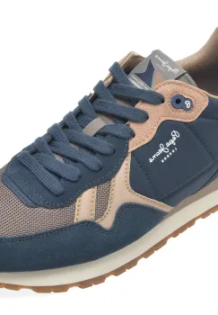 Pantofi sport PEPE JEANS bleumarin, MS40049, din material textil si piele naturala imagine