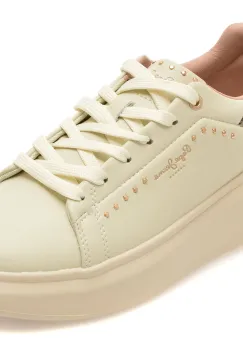 Pantofi sport PEPE JEANS crem, LS00022, din piele naturala imagine