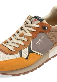 Pantofi sport PEPE JEANS galbeni, MS40027, din material textil si piele naturala imagine
