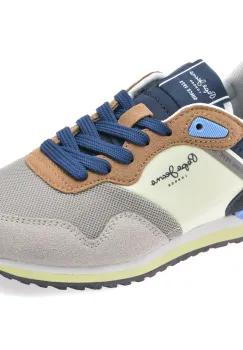 Pantofi sport PEPE JEANS gri, LONDON LIFE, din material textil imagine