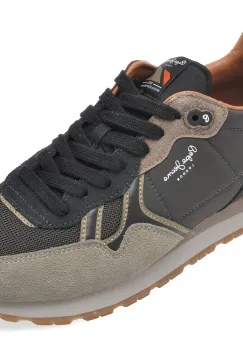 Pantofi sport PEPE JEANS gri, MS40049, din material textil si piele naturala imagine