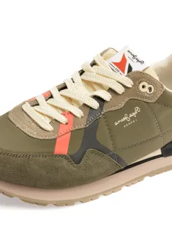 Pantofi sport PEPE JEANS kaki, BRIT COVER, din material textil imagine