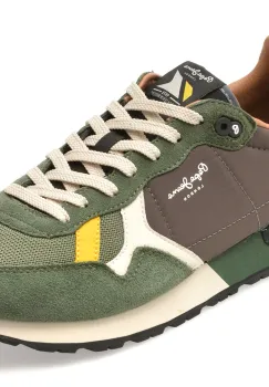 Pantofi sport PEPE JEANS kaki, MS40021, din material textil si piele naturala imagine