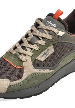 Pantofi sport PEPE JEANS kaki, MS60036, din material textil si piele naturala imagine
