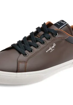 Pantofi sport PEPE JEANS maro, KENTON COURT, din piele ecologica imagine