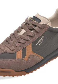 Pantofi sport PEPE JEANS maro, MS60046, din material textil si piele naturala imagine