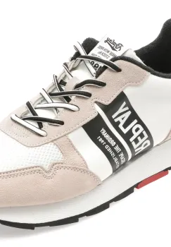 Pantofi sport REPLAY alb-negru, MS6894T, din material textil imagine