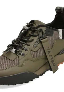 Pantofi sport REPLAY kaki, MS8L00L, din material textil si piele naturala imagine
