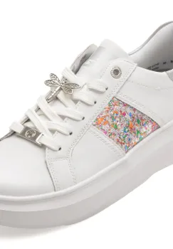 Pantofi sport RIEKER albi, W1202, din piele naturala imagine