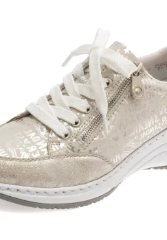 Pantofi sport RIEKER argintii, N4316, din piele ecologica imagine