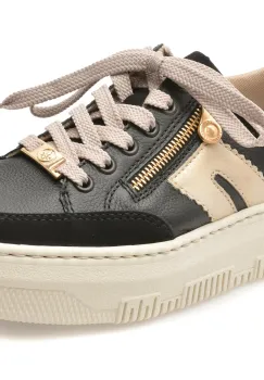 Pantofi sport RIEKER negri, M1912, din piele naturala imagine