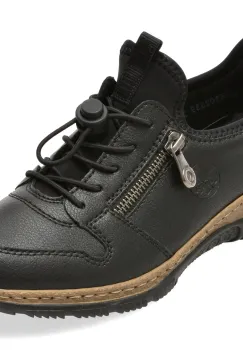Pantofi sport RIEKER negri, N32G0, din piele naturala imagine
