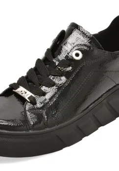 Pantofi sport RIEKER negri, W2601, din piele naturala lacuita imagine
