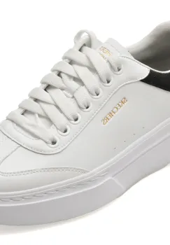 Pantofi sport SKECHERS alb-negru, 185060, din piele ecologica imagine